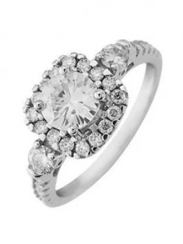 Image of Moissanite 9Ct Gold 6Mm Centre 1.33Ct Total Vintage Style Ring