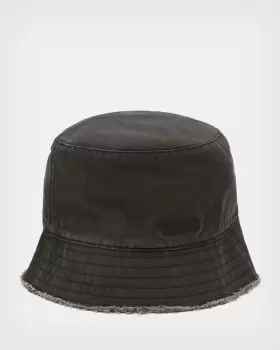 Image of AllSaints Womens Cotton Classic Skye Bucket Hat, Black, Size: