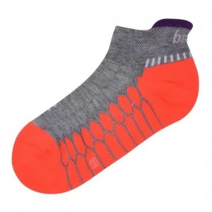 Image of Balega Silver No Show Socks Ladies - Grey/Coral