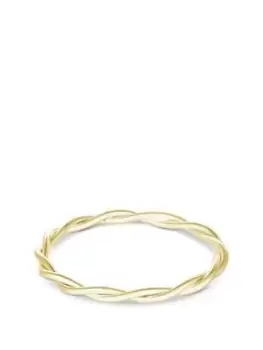 Image of Jon Richard Jon Richard Gold Plated Polished Cross Over Bangle Bracelet