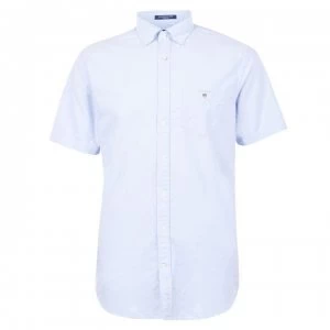 Image of Gant Short Sleeve Oxford Shirt - Pale Blue 468
