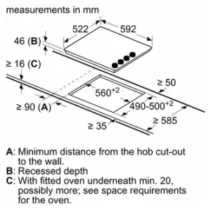 Image of Bosch PKE611CA3E Serie 2 60cm 4 Zone Frameless Ceramic Hob Black Glass