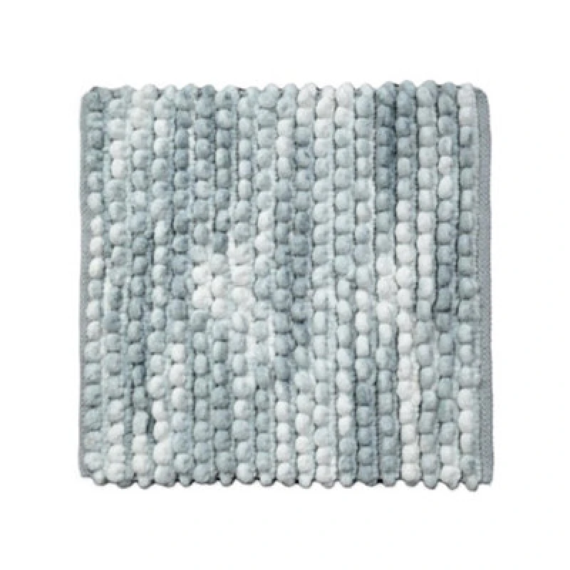 Image of Allure Bath Fashions Marl Chunky Bobble Square Bath Mat Non Slip - Grey