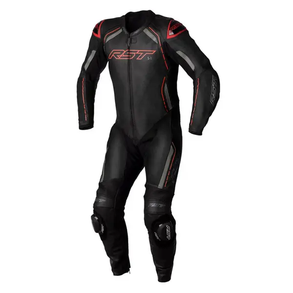 Image of RST S1 CE Leather One Piece Suit Black Red Size 46