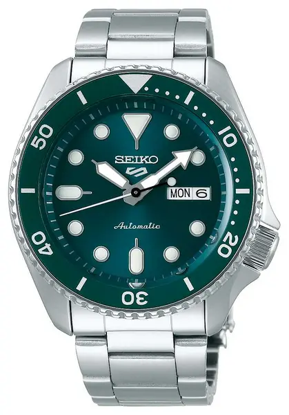 Image of Seiko SRPD61K1 5 Sports Green Dial Stainless Steel Watch