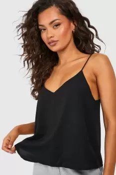Image of Basic Woven V Neck Cami