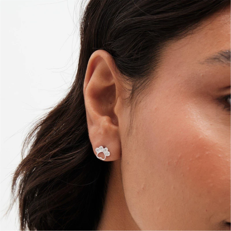 Image of Simply Silver Sterling Silver 925 Polished and Cubic Zirconia Op Hoop Earrings One Size Silver 42997911000