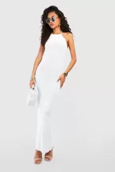 Image of Halterneck Crochet Maxi Dress