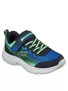Image of Skechers Boys Go Run 650 Norvo Gore & Strap Trainer, Navy/Green, Size 12 Younger