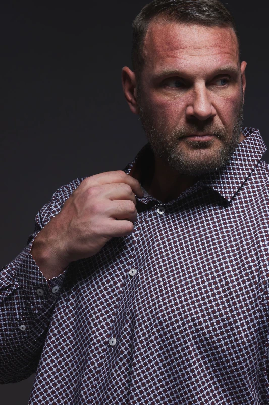 Image of BadRhino Geometric Print Formal Shirt Blue