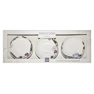 Image of Denby Monsoon Cosmic Set Of 3 Dipping Bowls