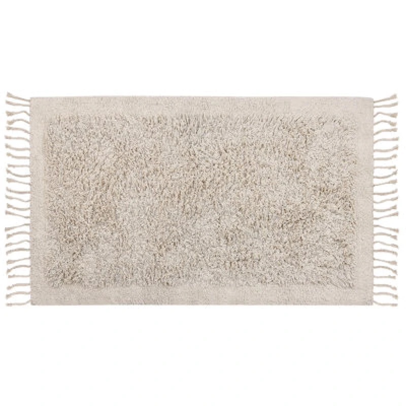 Image of Beliani Rug Bitlis Light Beige 80 X 150 Cm Cotton