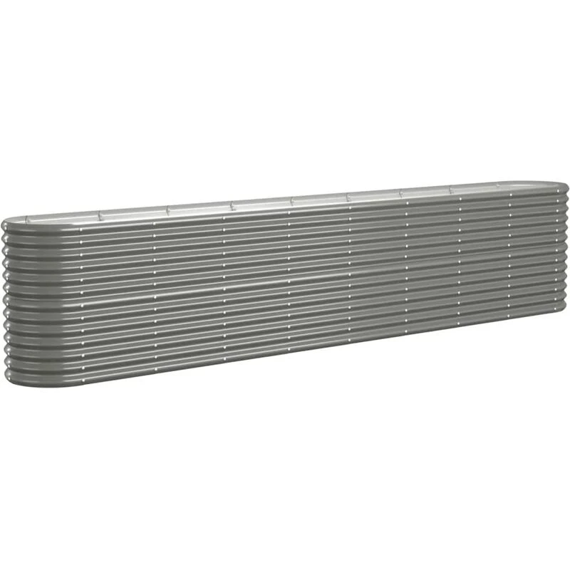 Image of vidaXL Garden Raised Bed Powder-coated Steel 332x40x68cm Grey 318909