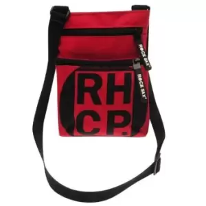 Image of Rock Sax Red Square Red Hot Chili Peppers Crossbody Bag (One Size) (Red/Black)