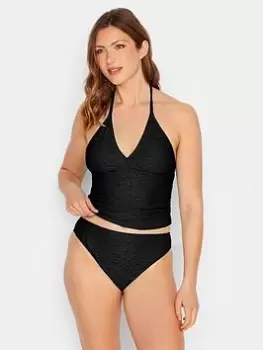 Image of Long Tall Sally Long Tall Sally Black Crochet Tankini, Black, Size 14, Women