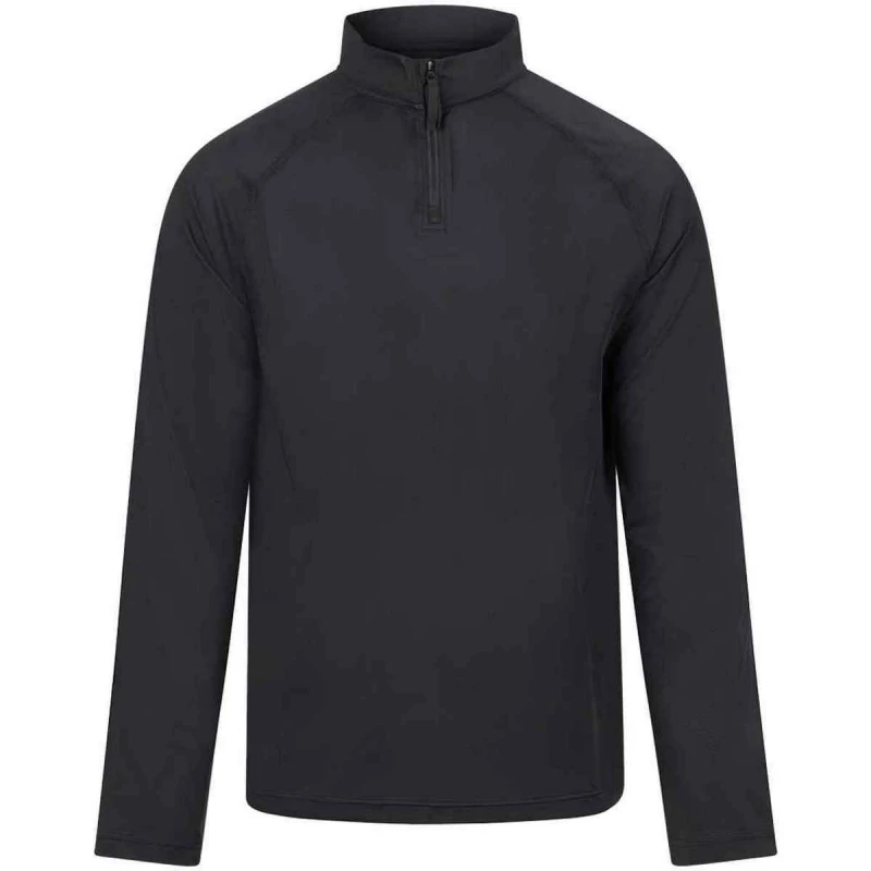 Image of AWDis AWDis Men Lightweight Quarter Zip Active Top in Black Size: X-Small Black XS Male 5063750388564