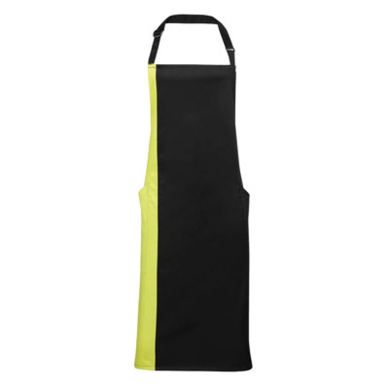 Image of Premier Premier Contrast Workwear Bib Apron Pack of 2 in Black One Size Unisex 5059269103576