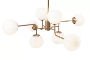 Image of Erich Globe Ceiling Pendant Brass, 8 Light, E14