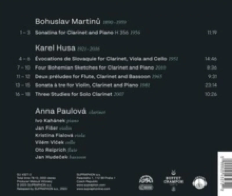 Image of Karel Husa/Bohuslav Martinu: Music for Clarinet CD / Album (Jewel Case)