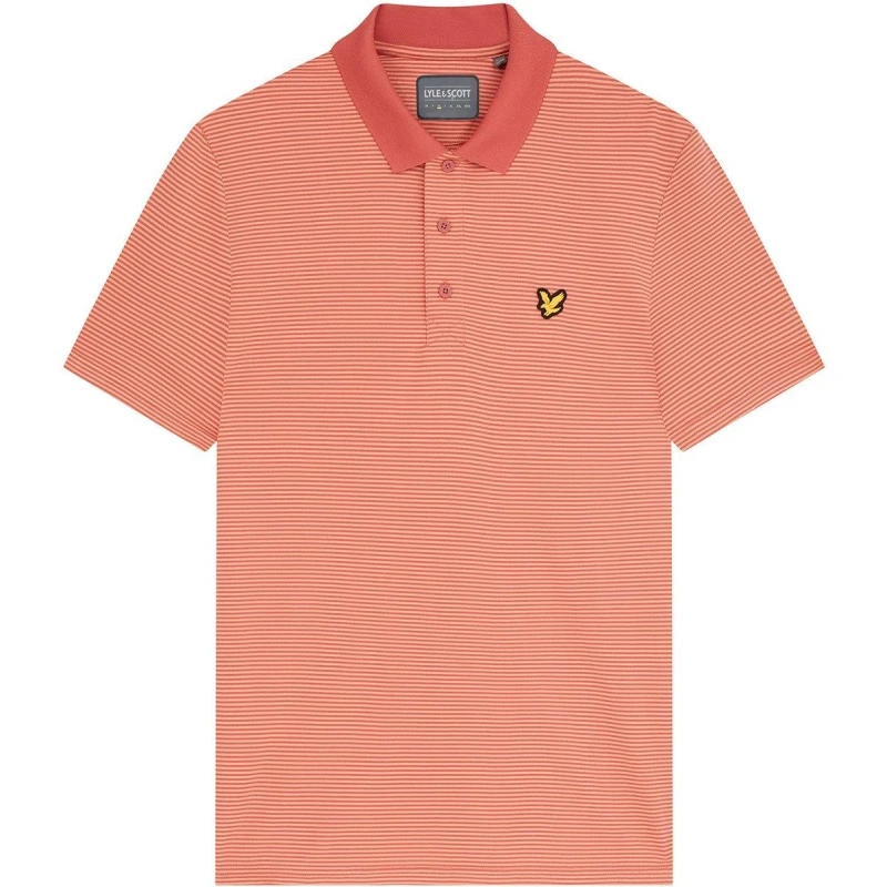 Image of Lyle and Scott Golf Microstripe Polo Shirt Short Sleeve Performance Polos XS Multi 36283273310