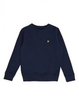 Image of Lyle & Scott Boys Crew Neck Sweat, Navy, Size 6-7 Years