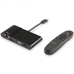 Image of StarTech.com USB-C Multiport Adapter with Wireless Presenter Remote