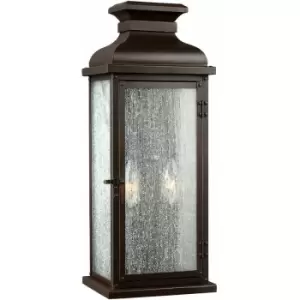 Image of Outdoor IP44 Twin Wall Light Dark Aged Copper LED E14 60W d00905