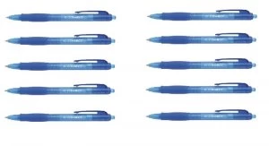 Image of Q-Connect Retractable Ballpoint Blue Pen (Pack of 10)
