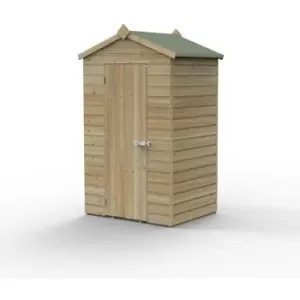 Image of 4' x 3' Forest Beckwood 25yr Guarantee Shiplap Windowless Apex Wooden Shed - Natural Timber