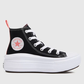 Image of Converse Black & Pink Move Color Pop Trainers Junior