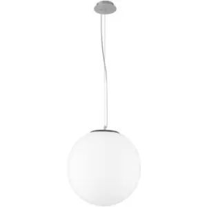 Image of Netlighting Merano Jersey 30cm Globe Pendant Ceiling Light Opal Glass, Chrome Me