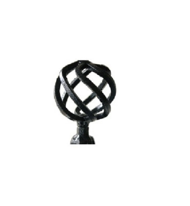 Image of Poppy Forge Large Cage Top - Decorative Top For Garden Plant Support - Solid Steel - Black