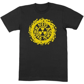 Image of Ned's Atomic Dustbin - Yellow Classic Logo Unisex Medium T-Shirt - Black
