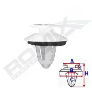 Image of ROMIX Clip C70309 MERCEDES-BENZ,C-Klasse Limousine (W203),A-Klasse (W168),C-Klasse Limousine (W202),E-Klasse Limousine (W210),VITO Bus (638)