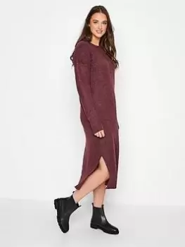 Image of Long Tall Sally Turtle Neck Knitted Dress - Berry, Red, Size 22-24, Women