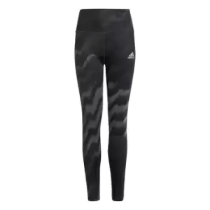 Image of adidas Dance AEROREADY High-Waisted Printed Training Legg - Grey Five / Grey Six / Carbon