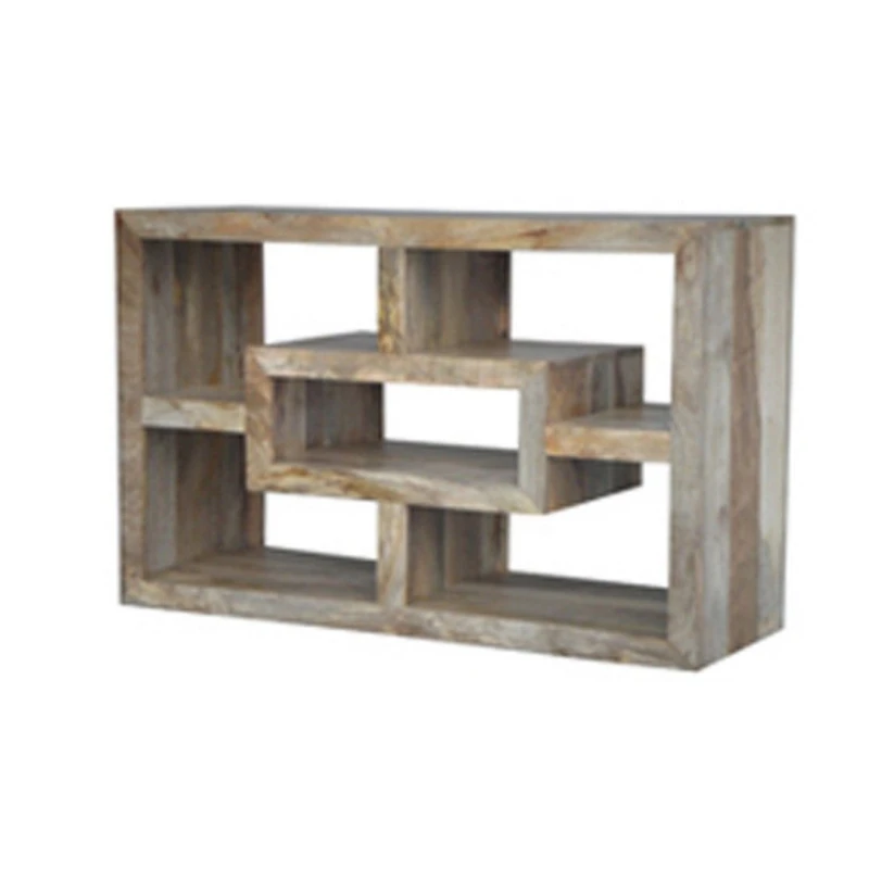 Image of Jaipur Furniture Ltd Yoga Straight TV Unit - Mango Wood - L40 x W110 x H70cm - Light Finish in Brown Brown Unisex