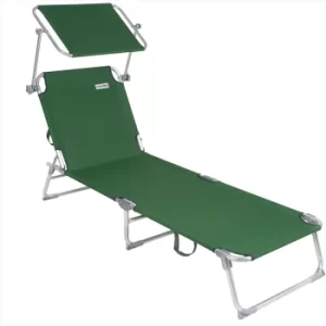 Image of Sun Lounger Ibiza Green Aluminium with Sun Shade