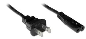 Image of Lindy 30424 power cable Black 2m NEMA 1-15P C7 coupler