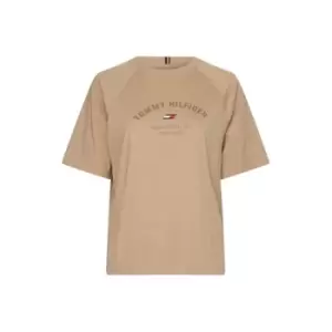 Image of Tommy Sport Relaxed Varsity Graphic Tee Ss - Beige