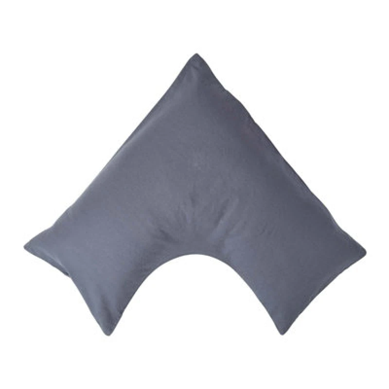 Image of Homescapes Linen V Shaped Pillowcase Dark Grey