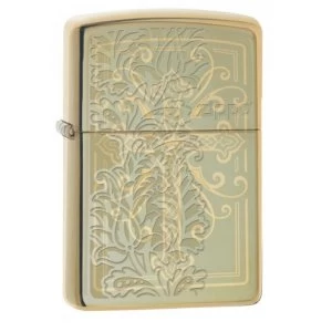 Image of Zippo Paisley Design High Polish Brass Finish Windproof Lighter