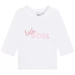Image of Boss Long Sleeve Logo T Shirt - White