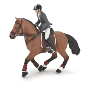 Image of PAPO Horse and Ponies Competition Horse with Rider Toy Figure, Three Years or Above, Multi-colour (51561)