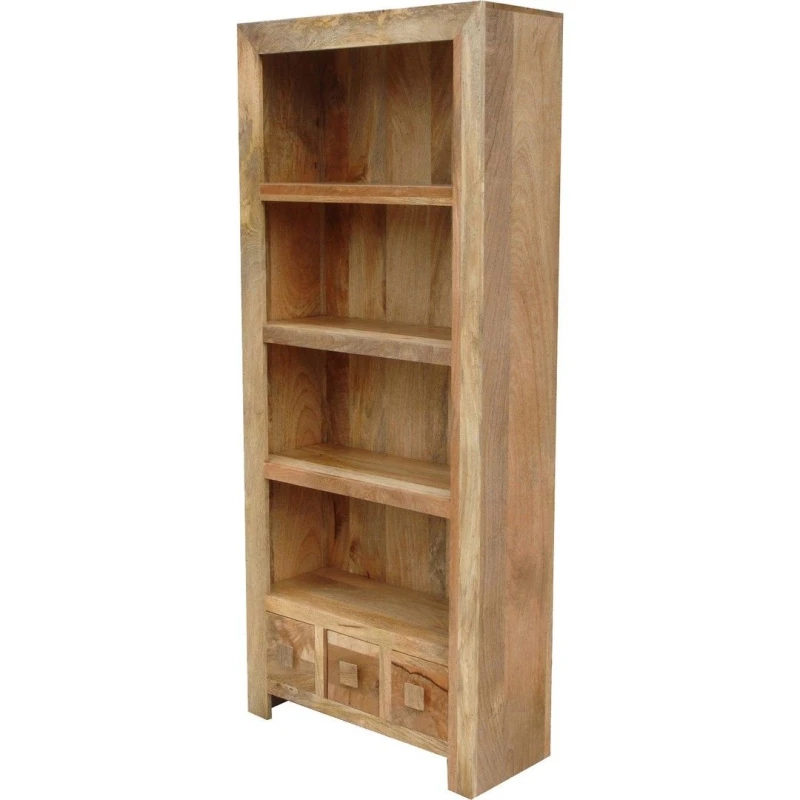 Image of Jaipur Furniture Ltd Large Bookcase - Mango Wood - L30 x W75 x H175cm - Light Finish in Brown Brown Unisex