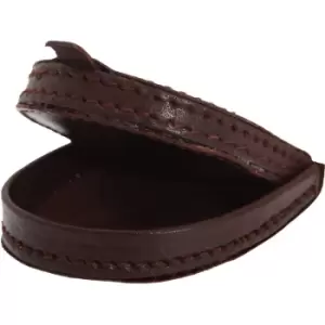 Image of Mens Leather Coin Purse/Tray Wallet (Large) (Brown) - Brown