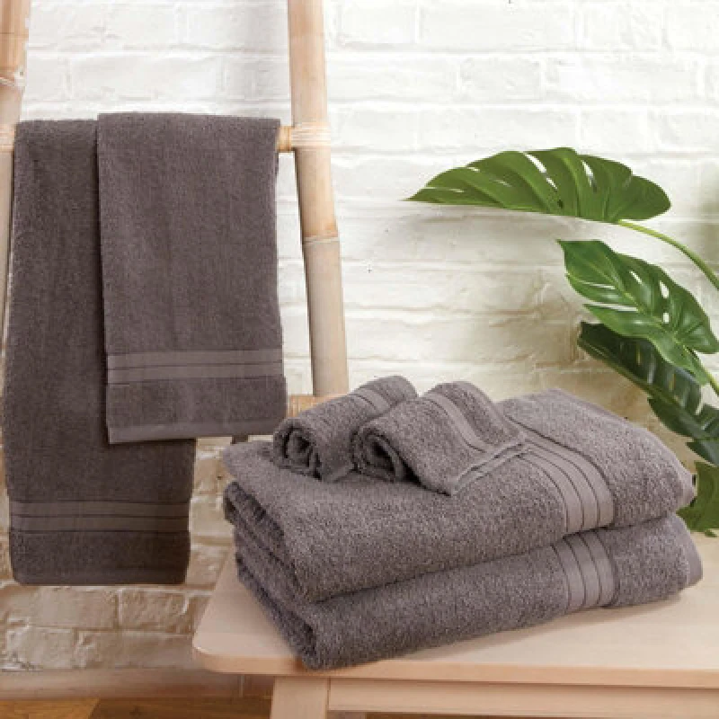 Image of OHS OHS Luxury 100% Cotton Bath Sheet Bathroom Towel in Grey Grey Bath Sheet Unisex 5027434141364