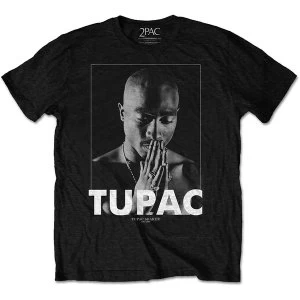 Image of Tupac - Praying Unisex Small T-Shirt - Black