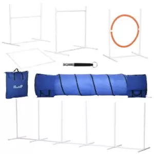 Image of Six Piece Dog Agility Equipment Set with Carry Bag - Multicoloured