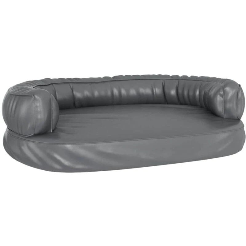 Image of VIDAXL Vidaxl - Ergonomic Foam Dog Bed Grey 75x53cm Faux Leather 8720286431399